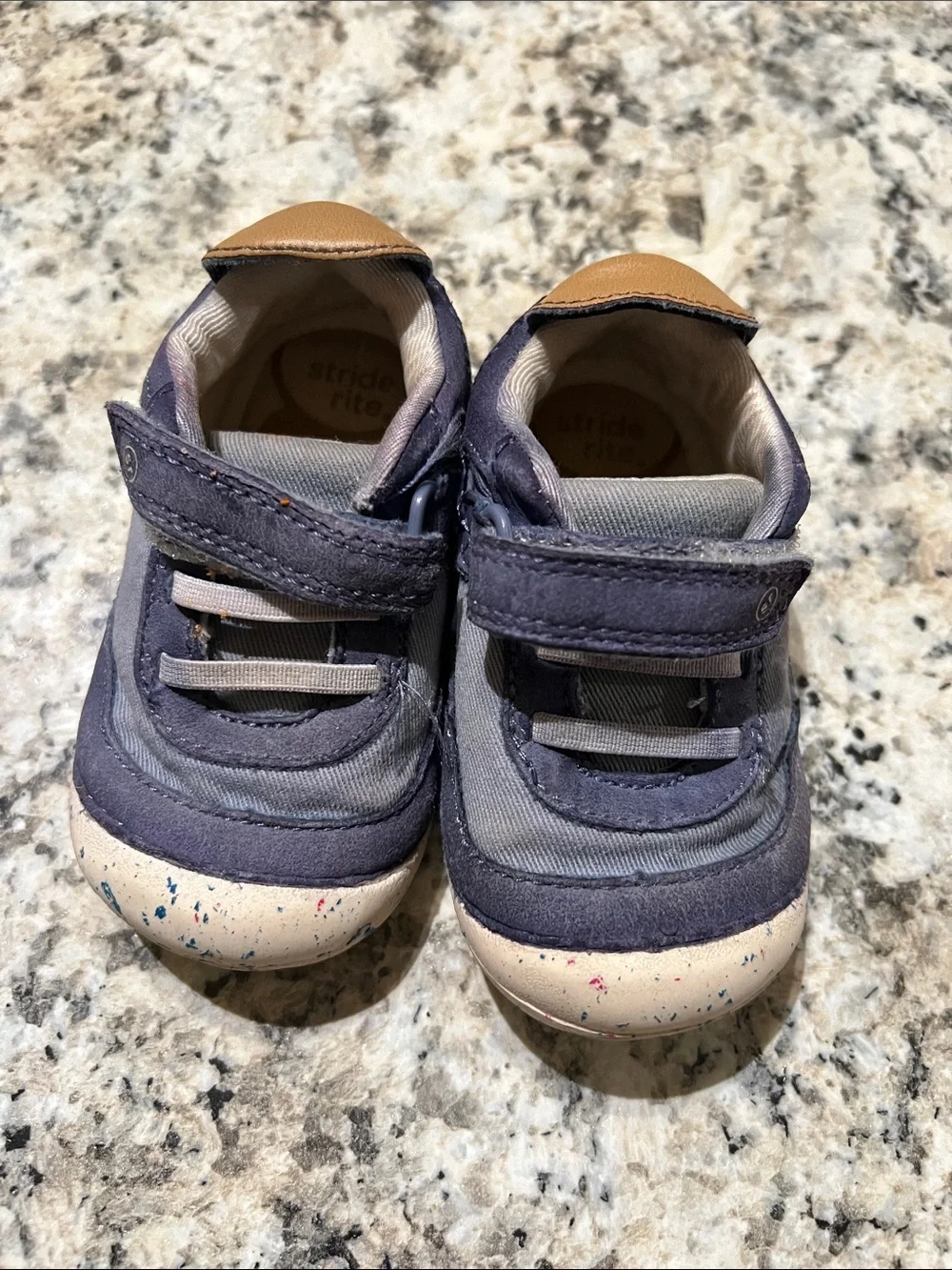 Stride Rite navy and tan toddler sneakers